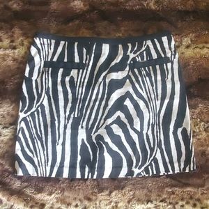 H&M women's mini skirt. Zebra print. Size 4
